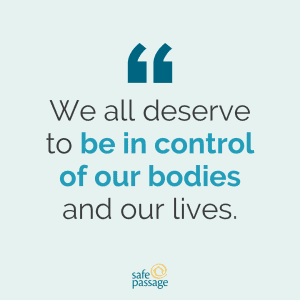 Graphic reads: We all deserve to be in control of our own bodies and lives.